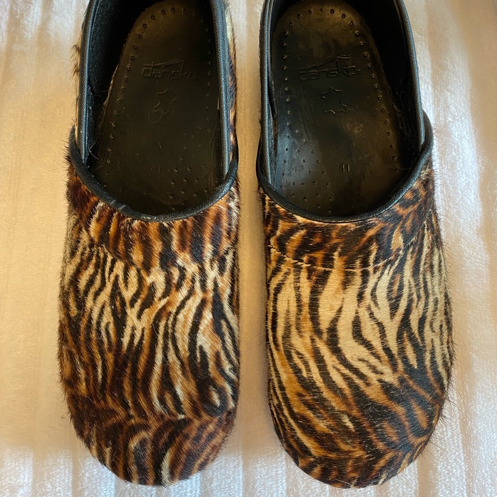 Tiger print dansko clogs size 41